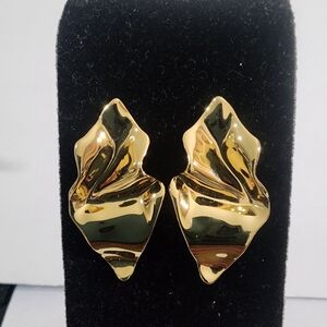 Alexis Bittar Gold "Crumpled" Earrings